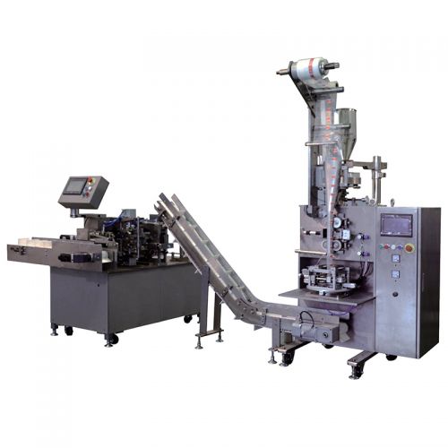 Tổ hợp máy đóng gói trà túi tam giác DXDC50B (hàn siêu âm, 2 lớp túi, cân định lượng)